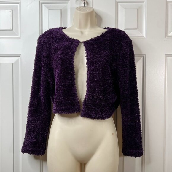 Disorderly Kids Purple Fuzzy Cardigan (S) - Picture 2 of 7